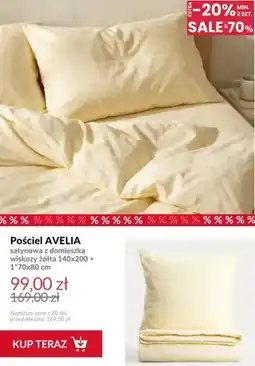 Homla Pościel Avelia satynowa z domieszką wiskozy żółta 140x200 + 1*70x80 cm oferta