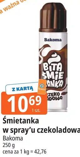 E.Leclerc Śmietanka w spray'u czekoladowa Bakoma oferta