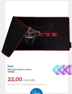 Smyk Mata gamingowa czarna Havit MP848 oferta