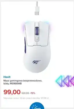 Smyk Mysz gamingowa bezprzewodowa Havit MS966WB biały oferta