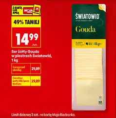 Biedronka Ser żółty Gouda w plastrach Światowid oferta