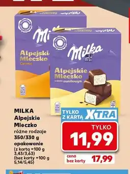 Kaufland Alpejskie Mleczko Milka o smaku waniliowym oferta