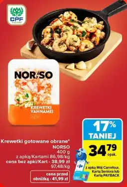 Carrefour Krewetki gotowane obrane NORSO oferta