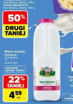 Carrefour Mleko wiejskie PIĄTNICA bez laktozy oferta