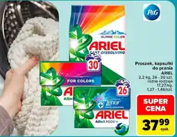 Carrefour Proszek, kapsułki do prania ARIEL oferta
