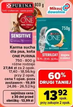 Carrefour Karma sucha dla psa, kota ONE PURINA oferta
