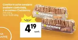 Delikatesy Centrum Ciastka kruche owsiane podlane czekoladą z sezamem Codzienny oferta