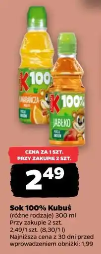 Netto Sok 100% Kubuś oferta