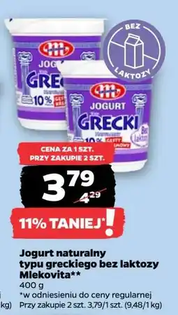 Netto Jogurt naturalny typu greckiego bez laktozy Mlekovita oferta