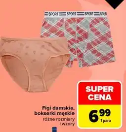 Carrefour Figi damskie, bokserki męskie oferta