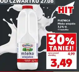 Kaufland PIĄTNICA Mleko wiejskie 3,2% tł. 1l butelka oferta