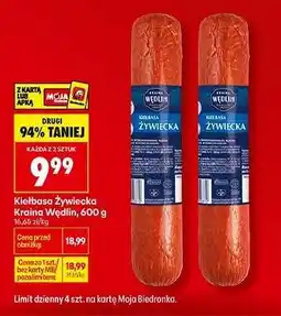 Biedronka Kiełbasa Żywiecka Kraina Wędlin 600 g oferta