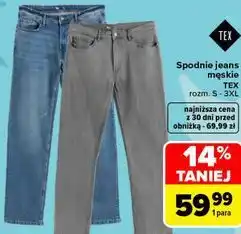 Carrefour Spodnie jeans męskie TEX oferta