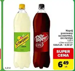 Carrefour Express Napój gazowany Schweppes, Dr Pepper oferta