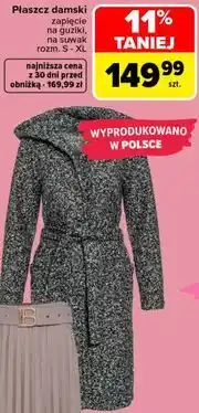 Carrefour Płaszcz damski zapięcie na guziki, na suwak oferta