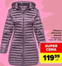 Carrefour Płaszcz pikowany damski z kapturem oferta