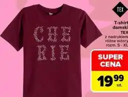 Carrefour T-shirt damski TEX z nadrukiem oferta