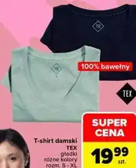 Carrefour T-shirt damski TEX gładki oferta