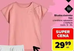 Carrefour Bluzka damska TEX z krótkim rękawem z haftem oferta