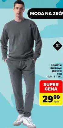 Carrefour Spodnie dresowe męskie TEX oferta