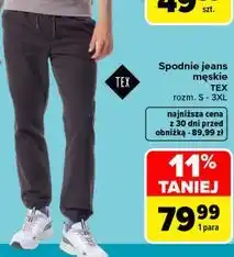 Carrefour Spodnie jeans męskie TEX oferta