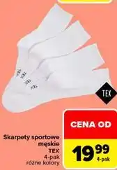 Carrefour Skarpety sportowe męskie TEX oferta