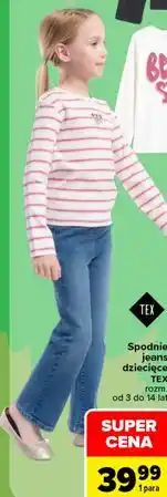 Carrefour Spodnie jeans dziecięce TEX oferta