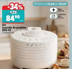 Biedronka MPM Suszarka do grzybów MSG-01 5 dużych tac oferta