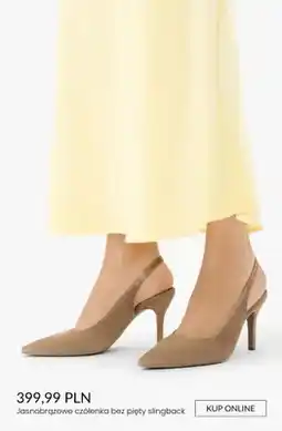 Ryłko Jasnobrązowe czółenka bez pięty slingback oferta