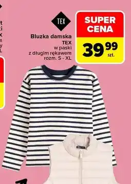 Carrefour Bluzka damska w paski z długim rękawem TEX oferta