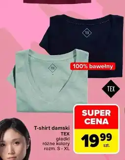 Carrefour T-shirt damski gładki TEX oferta