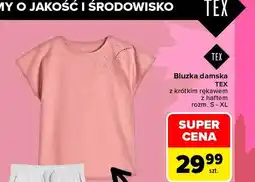 Carrefour Bluzka damska TEX z krótkim rękawem z haftem oferta