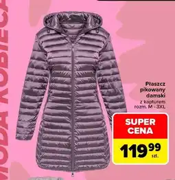 Carrefour Płaszcz pikowany damski z kapturem TEX oferta