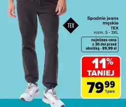 Carrefour Spodnie jeans męskie TEX oferta