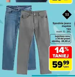 Carrefour Spodnie jeans męskie TEX oferta