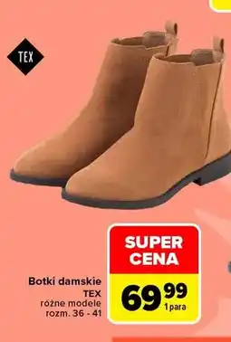 Carrefour Botki damskie TEX oferta
