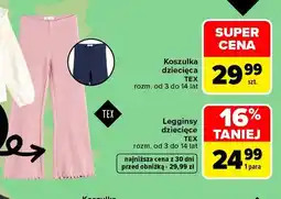 Carrefour Legginsy dziecięce TEX oferta