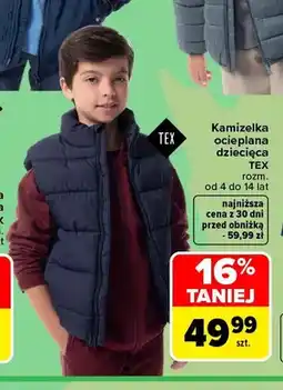 Carrefour Kamizelka ocieplana dziecięca TEX oferta