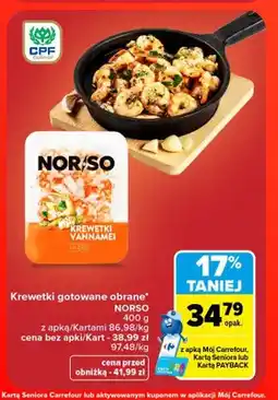 Carrefour Krewetki gotowane obrane Norso oferta