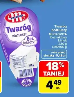 Carrefour Twaróg półtłusty bez laktozy Mlekovita klinek oferta