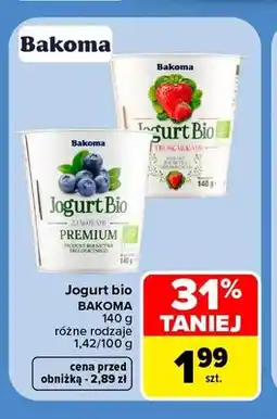 Carrefour Jogurt bio z truskawkami Bakoma oferta