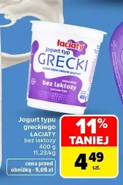 Carrefour Jogurt typu greckiego bez laktozy Łaciate oferta