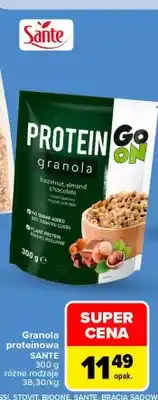 Carrefour Granola proteinowa z orzechami laskowymi migdałami i czekoladą Sante Go On oferta