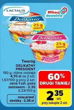 Carrefour Twaróg Delikatny Président naturalny oferta