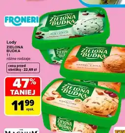 Carrefour Lody Zielona Budka o smaku miętowym z płatkami czekolady oferta