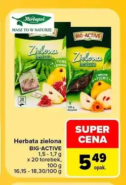 Carrefour Herbata zielona z pigwą i granatem Big-Active oferta