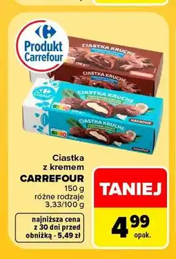 Carrefour Ciastka kruche z kremem o smaku czekoladowym Carrefour oferta