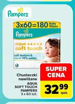 Carrefour Chusteczki nawilżane Pampers Aqua Soft Touch 3-pak oferta