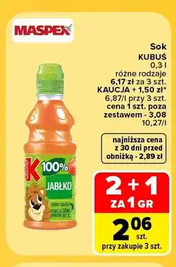 Carrefour Sok jabłkowy Kubuś 100% oferta