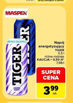 Carrefour Napój energetyzujący Tiger Zero Cukru oferta